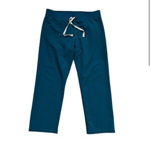 Figs Technical Collection Scrub Pants Medium Teal Green Straight Leg